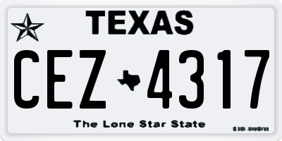 TX license plate CEZ4317