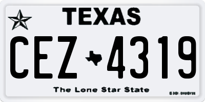 TX license plate CEZ4319