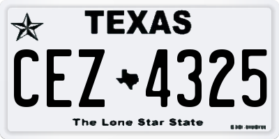 TX license plate CEZ4325