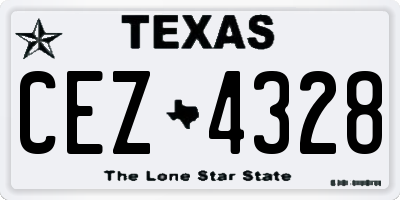 TX license plate CEZ4328