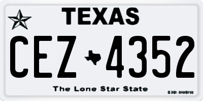 TX license plate CEZ4352