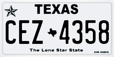 TX license plate CEZ4358