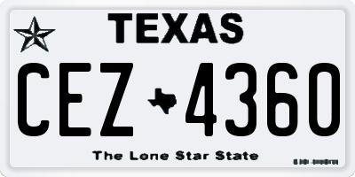 TX license plate CEZ4360