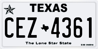 TX license plate CEZ4361