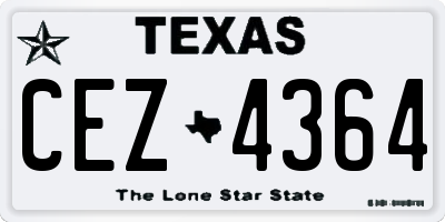 TX license plate CEZ4364