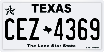 TX license plate CEZ4369