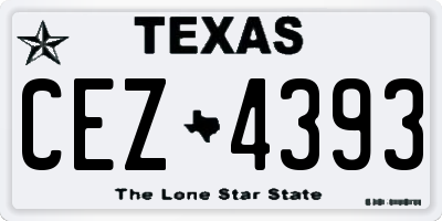 TX license plate CEZ4393