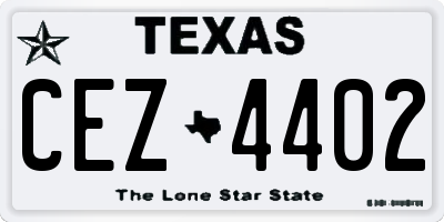 TX license plate CEZ4402