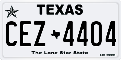 TX license plate CEZ4404