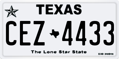 TX license plate CEZ4433