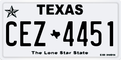 TX license plate CEZ4451