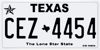 TX license plate CEZ4454