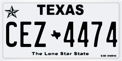 TX license plate CEZ4474