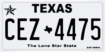 TX license plate CEZ4475