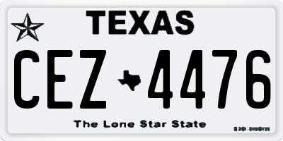 TX license plate CEZ4476