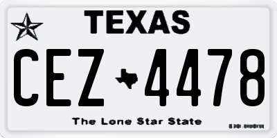 TX license plate CEZ4478