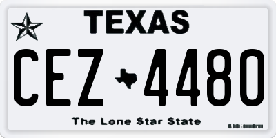 TX license plate CEZ4480