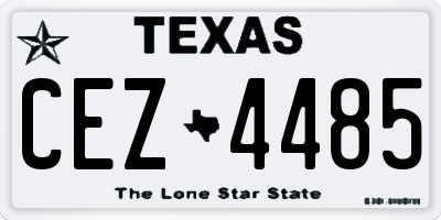 TX license plate CEZ4485