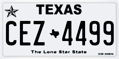 TX license plate CEZ4499