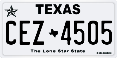 TX license plate CEZ4505