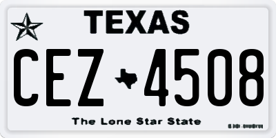 TX license plate CEZ4508