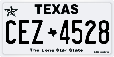 TX license plate CEZ4528