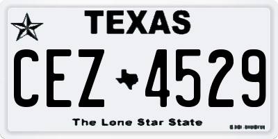 TX license plate CEZ4529