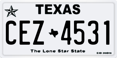 TX license plate CEZ4531