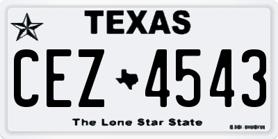 TX license plate CEZ4543