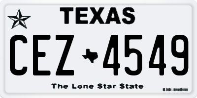 TX license plate CEZ4549
