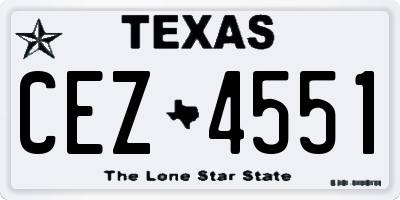 TX license plate CEZ4551