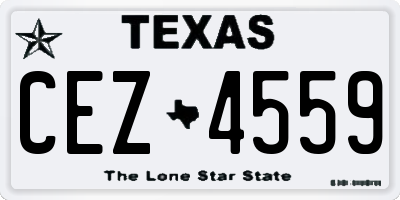 TX license plate CEZ4559