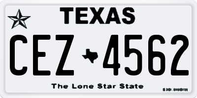 TX license plate CEZ4562