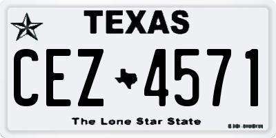 TX license plate CEZ4571
