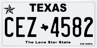 TX license plate CEZ4582