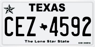 TX license plate CEZ4592
