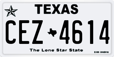 TX license plate CEZ4614