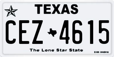 TX license plate CEZ4615