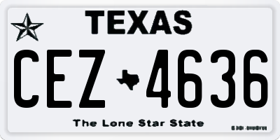 TX license plate CEZ4636