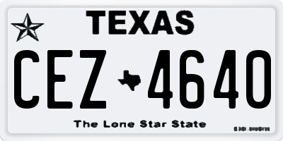 TX license plate CEZ4640