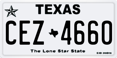 TX license plate CEZ4660