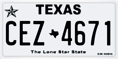 TX license plate CEZ4671