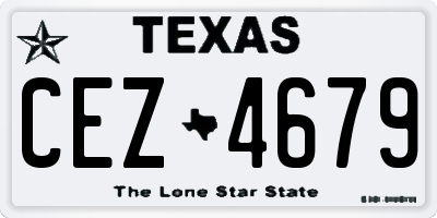TX license plate CEZ4679