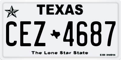 TX license plate CEZ4687