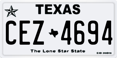 TX license plate CEZ4694
