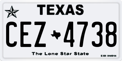 TX license plate CEZ4738