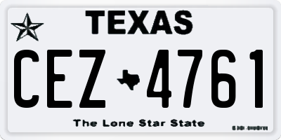 TX license plate CEZ4761