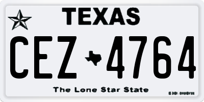 TX license plate CEZ4764