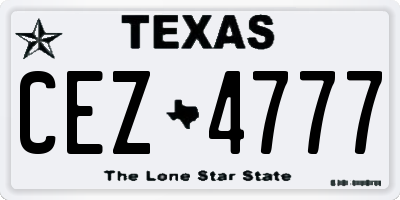 TX license plate CEZ4777