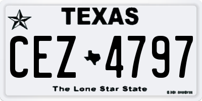 TX license plate CEZ4797